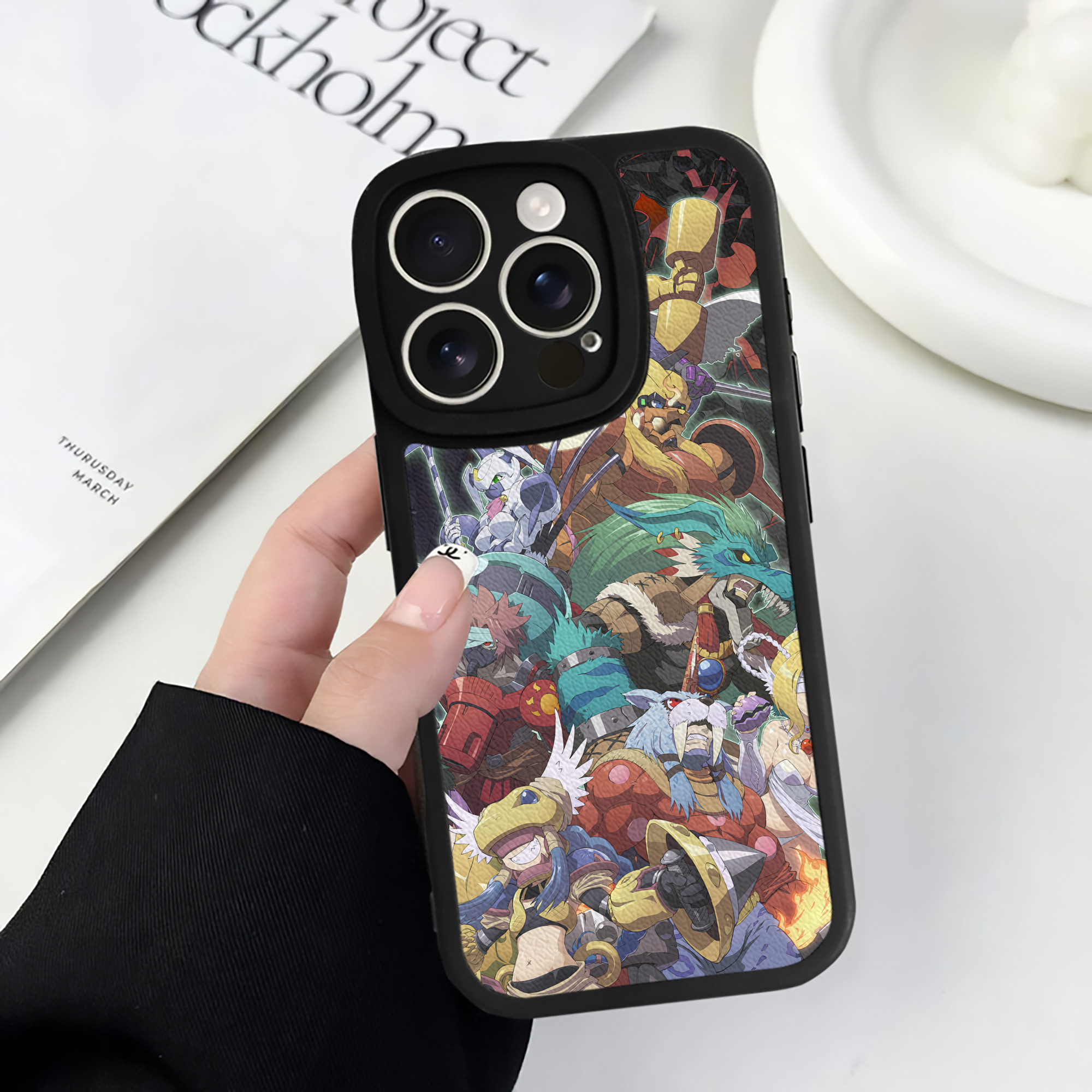 （画像用） Digimon デジタルモンスター/デジモン 【iPhone 16シリーズ対応】シリコンスマホケース（レザー調） 材質：シリコン